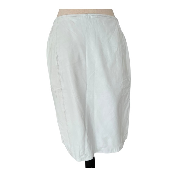 Saks Fifth Avenue Dresses & Skirts - The Works Saks Fifth Avenue Vintage 80s Leather White Pencil Skirt Size 12